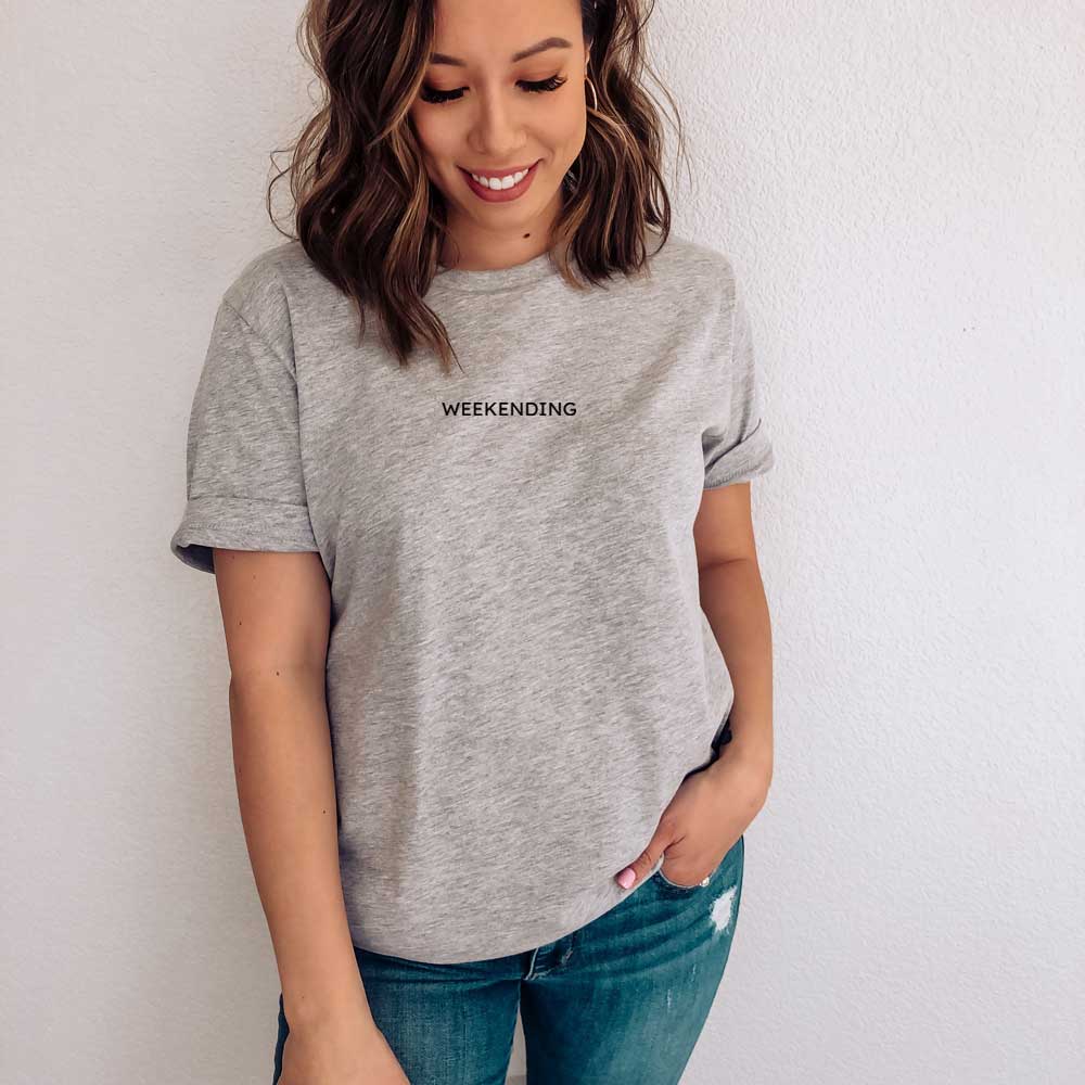 Weekending Tee in White or Grey